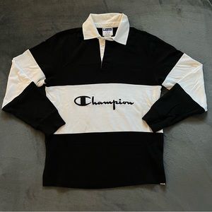 Black & White color blocked Champion Rugby shirt